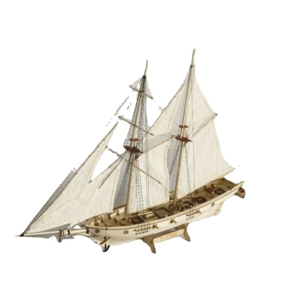 DIY Hardcore Wooden Sailboat Model Kit: Western Classical Age of Sail Toy Basic Set