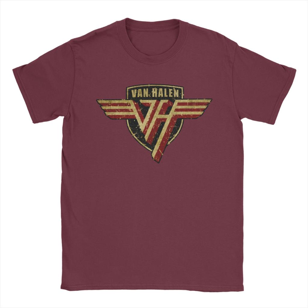 Harajuku TShirt Van Halen Rock Music Band Logo Cotton T Shirts Novelty Tee Shirt for Unisexs Summer YK Casual Short Sleeve Tees