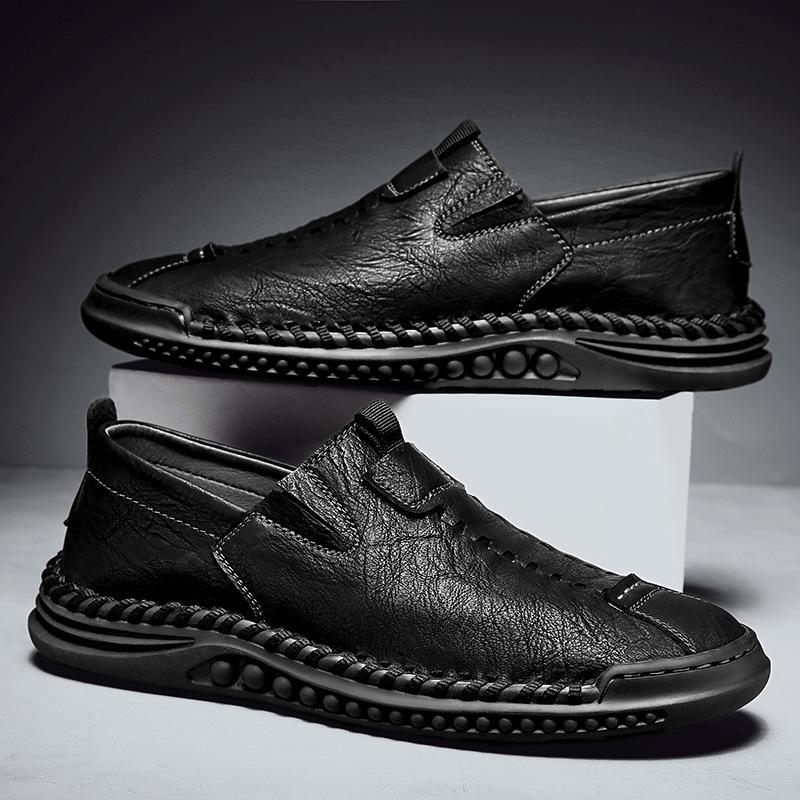 Frühling und Sommer 2025 Neue Übergröße Herren Freizeitlederschuhe Handgefertigt Außenhandel Herrenschuhe Ein Schuh