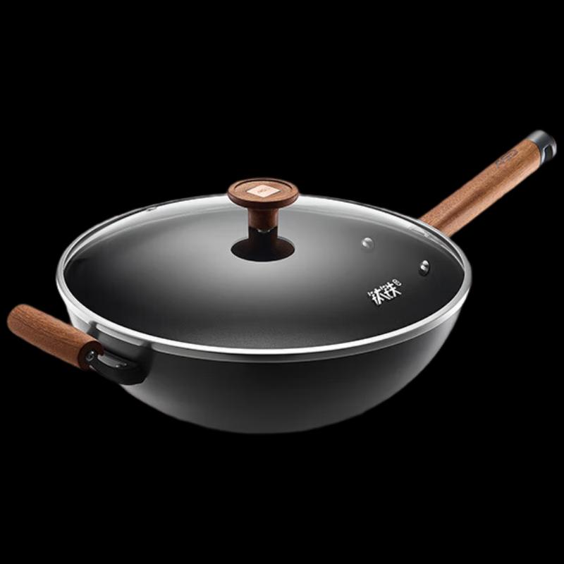 ASD 34cm Titanium Non-stick Coating-Free Iron Wok
