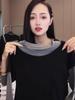 Plus Size Patchwork Faux Layer Long-Sleeve T-Shirt for Women, Slimming and Versatile Autumn Style.