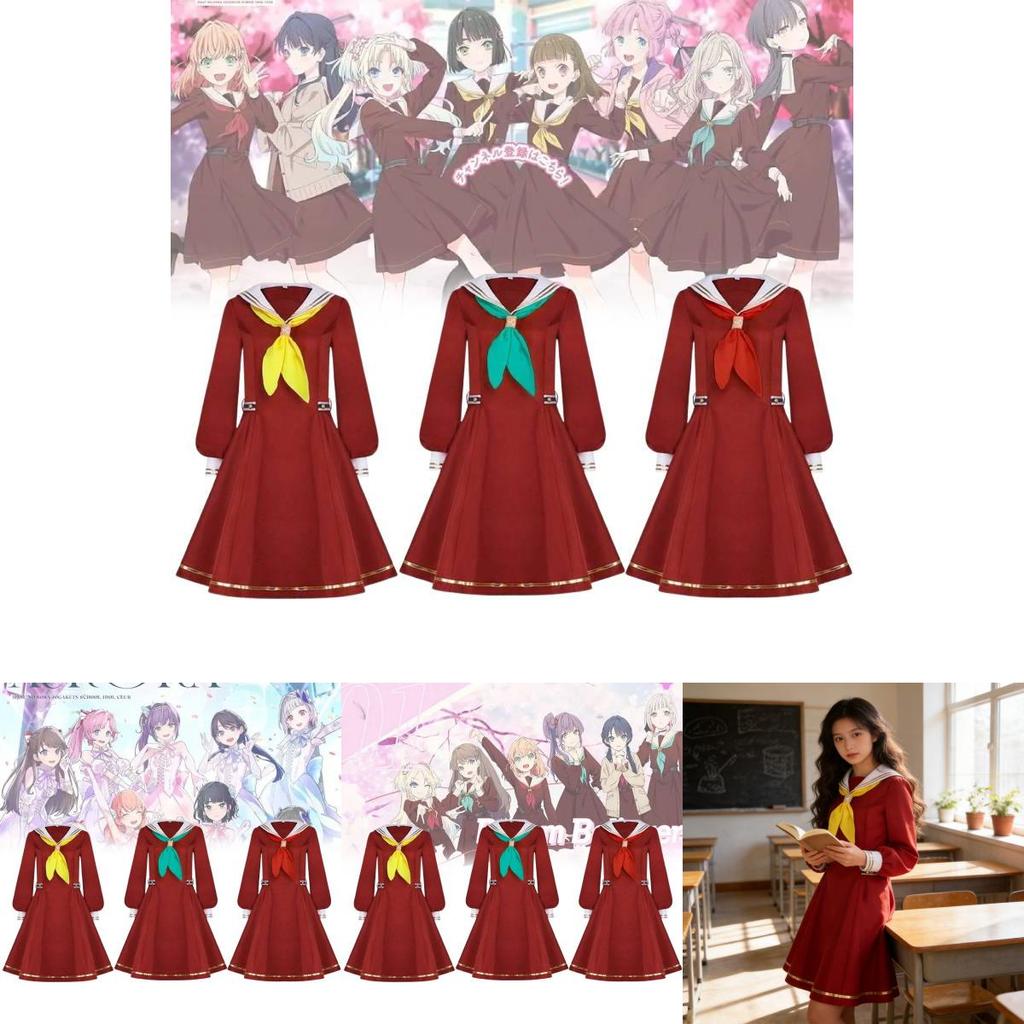 Bloom Garden Party Girls School Cosplay Costume With Long Sleeve Dress For Anime And Game Events