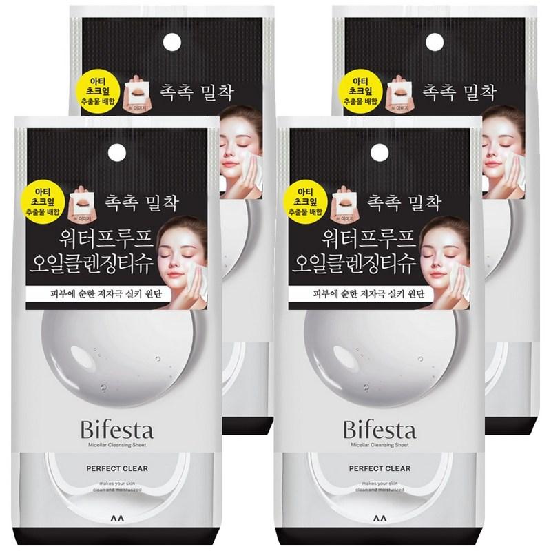 Bifesta Micellar Cleansing Sheet Perfect Clear, 46 Sheets, 4 Pcs