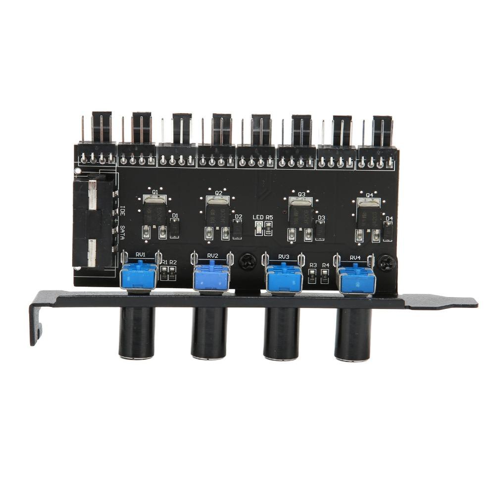 8 Channels Fan Speed Controller 4 Knob Design PWM Fan Hub Practical PC Fan Hub  CPU Cooling
