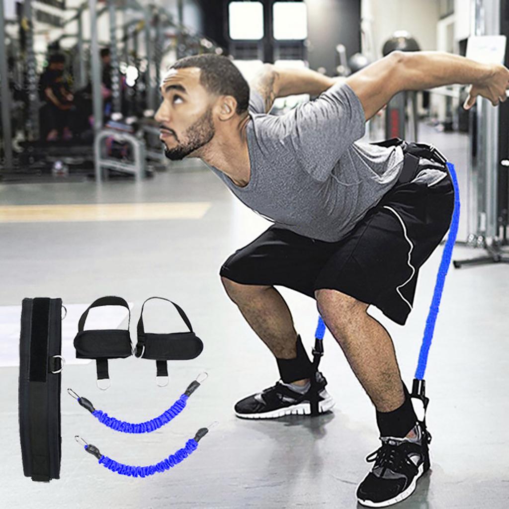 Latex Basketball Bouncing Trainer Equipment Leg Muscle Strength Pull Rope for Fitness Body Shaperblue