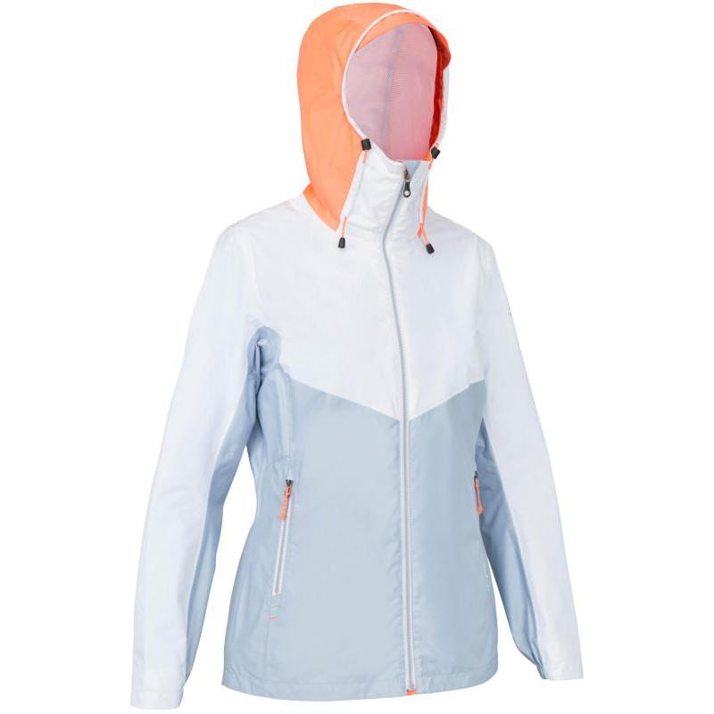 

DECATHLON SAILING 100 Water Repellent Jacket Women s Snow White/Mist/Fluorescent Coral L