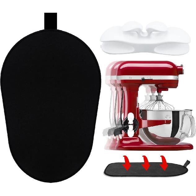 Sliding Mat for Kitchenaid Mixer, Mixer Mover Slider Mat Pad for Kitchenaid 5-8 Qt Bowl-Lift Stand Mixer, Appliance Mat for Pro600 Stand Mixer with 1