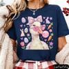 Easter Themed Duck Print T-shirt Cute Cartoon Animal Graphic Tops Women Casual Short Sleeve Crew Neck Holiday Tees