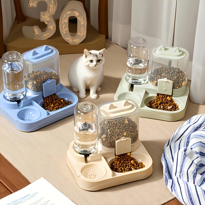 1 Peça Alimentador e Bebedouro Automático para Gatos 2 em 1 de Grande Capacidade