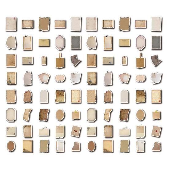 

80 шт. винтажные бумажные наклейки для скрапбукинга с богатыми элементами винтажные письменные этикетки для журналов планировщики коллажи альбомы хаки