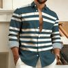 Men's Chic Striped Long-sleeve Shirt, Versatile for Casual Daily Wear.