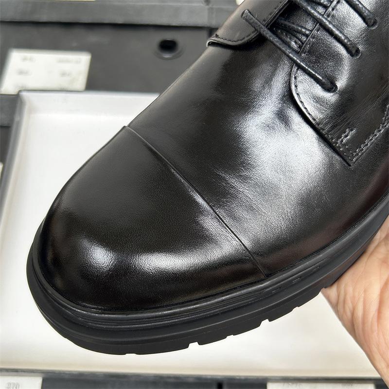 Height-Increasing Three-Joint Leather Shoes Men'S Business Dress Leather Breathable Suit Work Shoes Groom Wedding Shoes Men'S Leather Shoes