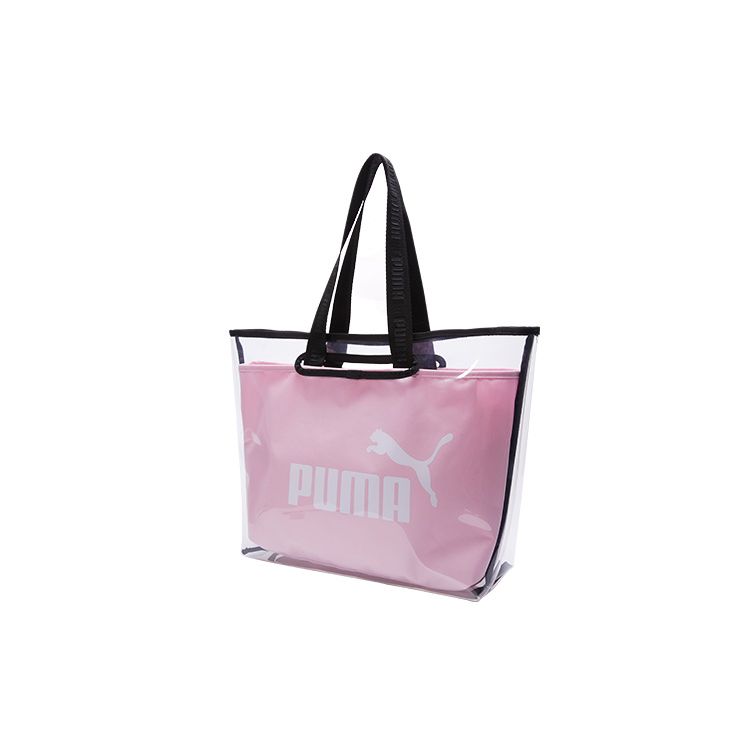 Puma Transparente Abnehmbare Große Kapazität Klassische Logo-Tragetasche Einkaufstasche Umhängetasche Handtasche Damen Tragetaschen Kirschblüten-Rosa 076116-03