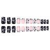 24 Pieces Elegant French Leopard Pattern Medium Press On Nail Sparkling Rhinestones False Nail For A Stylish Look