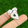 Natural Chrysoprase Gemstone Multi Stone Flower Adjustable Ring 925 Silver