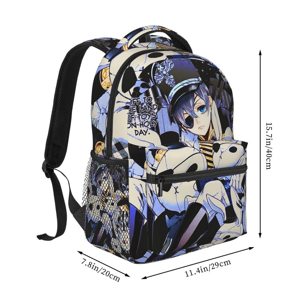 Anime Black Butler Sebastian Backpacks Boys Girls Bookbag Children School Bags Cartoon Rucksack Shoulder Bag Large Capacity