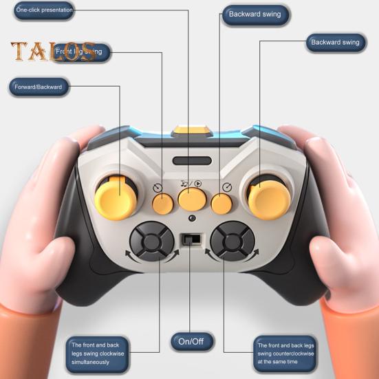 Jucărie pentru câini robot cu telecomandă cu muzică ușoară 8 roți cu detecție a gesturilor Câine mecanic interactiv educațional pentru copii electric RC cascadorie robot jucărie cățeluș