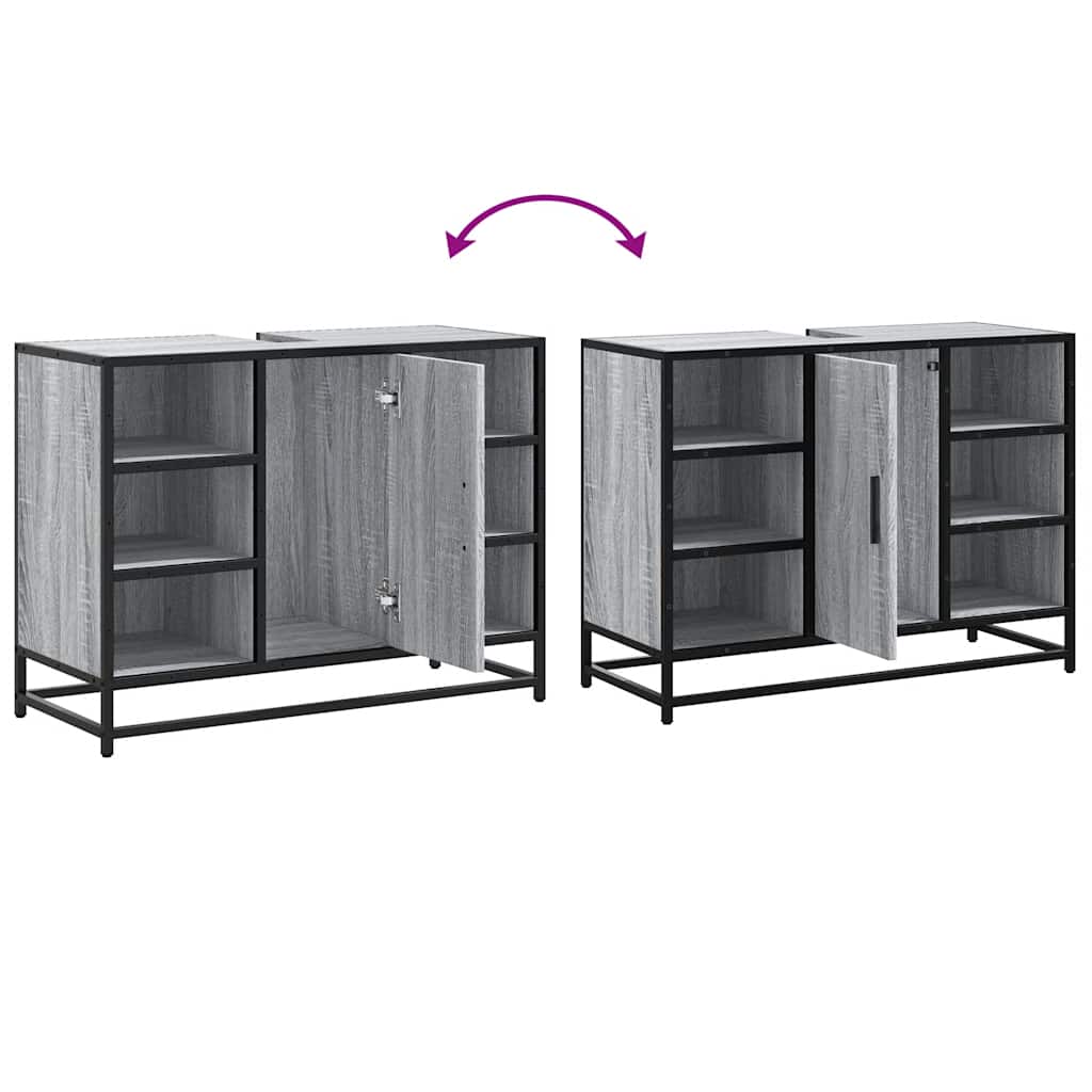 Bathroom Vanity Unit Grey Sonoma 80 x 33 x 60 cm Particleboard
