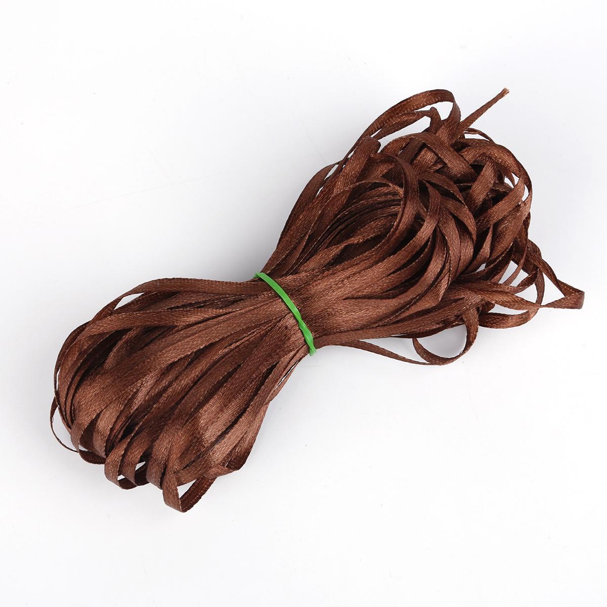 

25 ярдов атласные ленты для свадьбы, дня рождения, подарочная упаковка, рождественские принадлежности для Хэллоуина, фестиваля, ленты для рукоделия своими руками 3mm 25yards глубокий/коричневый