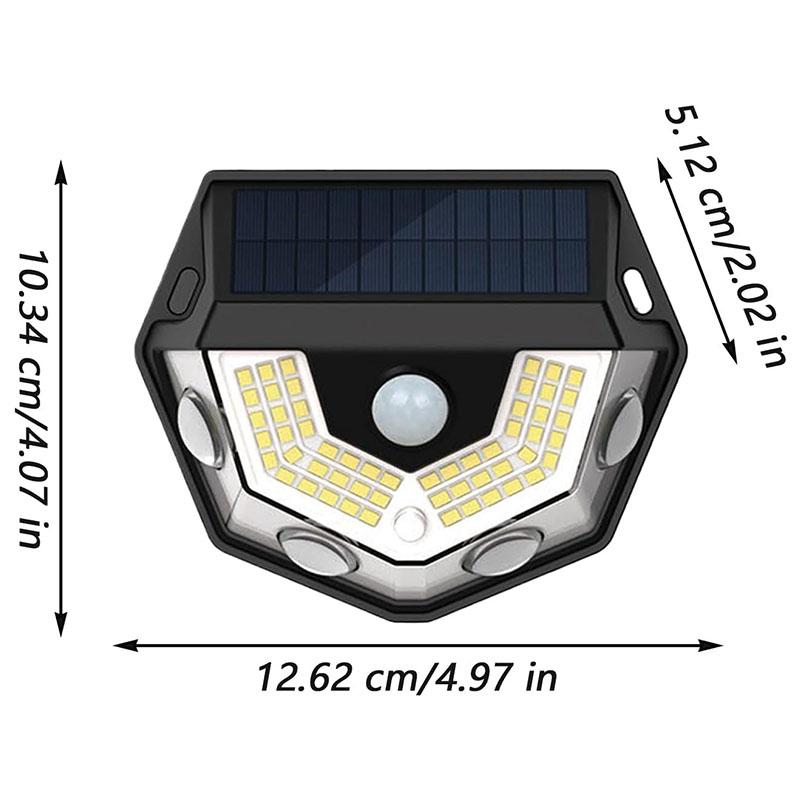 

Solar Wall Lamp Motion Sensor Fence Light 270° Wide Angle IP65 Waterproof 3 Modes for Pathway Garage Deck Garden Yard