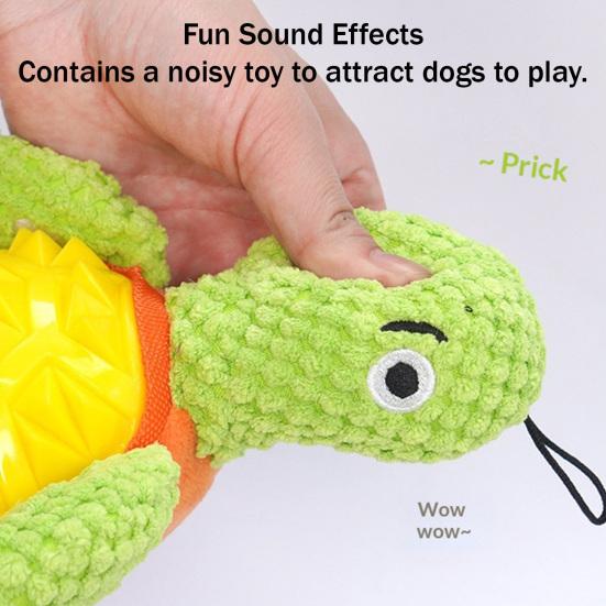 Pet Toy Molar Teeth Guard Soft Tough Chew Toy Turtle Shape Bite-Resistant Tooth Cleaner Dog Toy with Built-in Sound