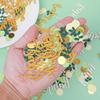 Confetti Tissue Sprinkle - 350 Pcs Baby Shower Decorations - Gold, Ivory, Sage Green Table Scatter for Ice Cream Theme Party & Wedding
