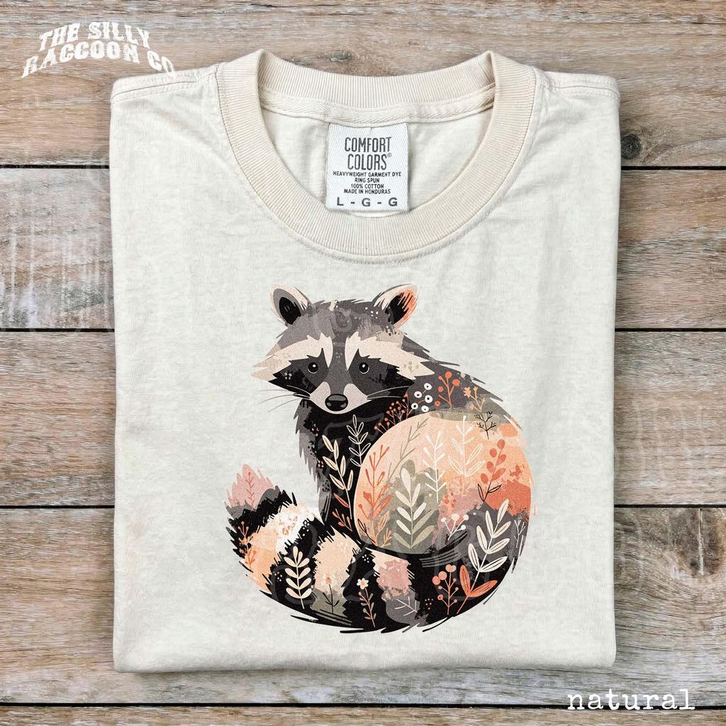 Vintage Raccoon Shirt Raccoon Lover Gift Botanical Woodland Animal Tee Cottagecore Nature Graphic T-shirt For Men Women