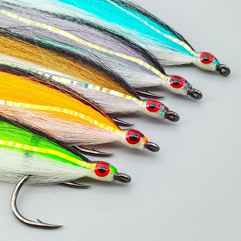 Baitfish Streamers 6/0# Hook Fly Fishing Flies Large Sinking Streamer Artificial Baitfish Lure Saltwater Freshwater Salmon Fly