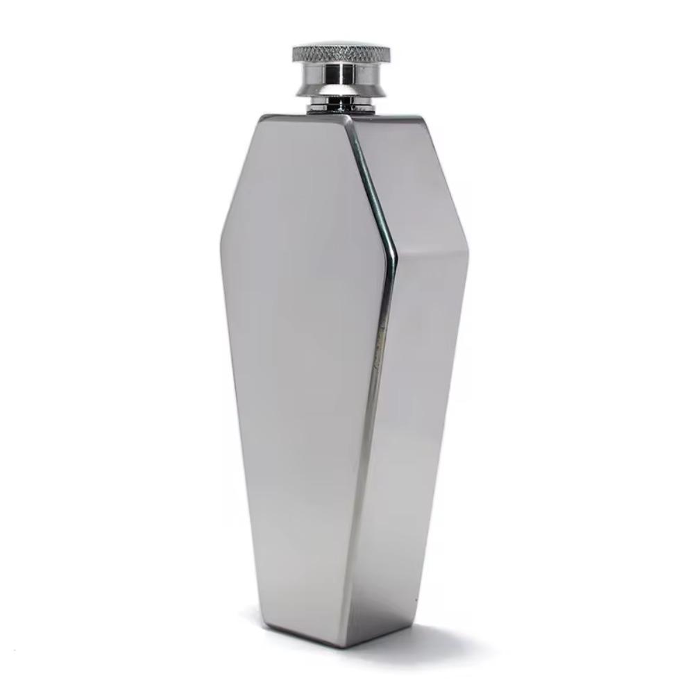 

Stainless Steel Coffin Shape Hip Flask 3.5oz Wine Pot Water Bottle Flagon Camping серебряный