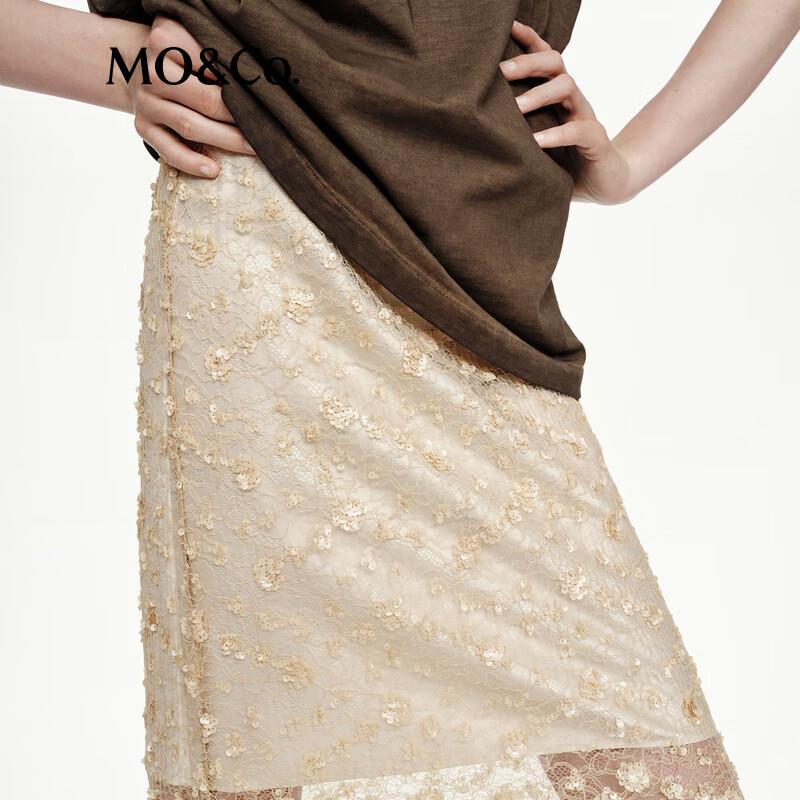 MO&Co. Exquisite Lace High-Waist Skirt