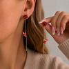 New Design Moving Santa Claus Tassel Dangle Earrings for Women Christmas Tree Snowflake Asymmetric Long Earring New Year Jewelry