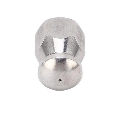 5000PSI High Pressure Washer Nozzle Pipe Dredging Cleaning Nozzle Stainless Steel Jetter Nozzle Round Head Front 1 Rear 3 Holes G1/4in
