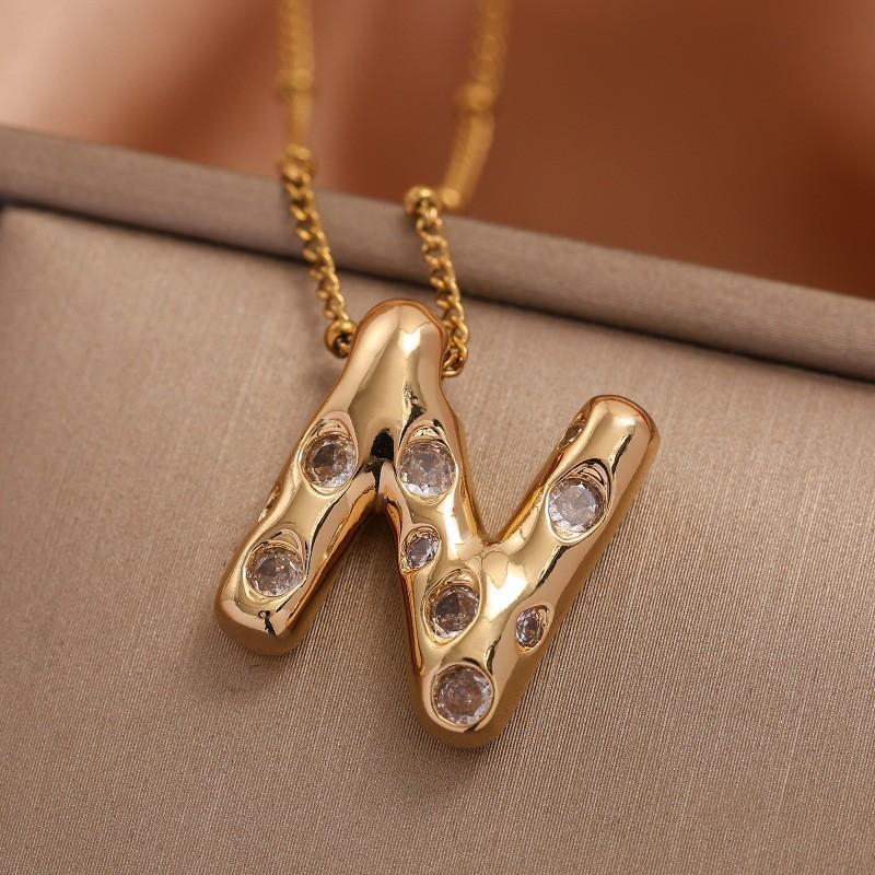 Ladies' Diamond Metal Necklace, Heavy Craftsmanship Premium Design Initial Necklace, Gift for Women, Holiday Present, Party Jewelry.