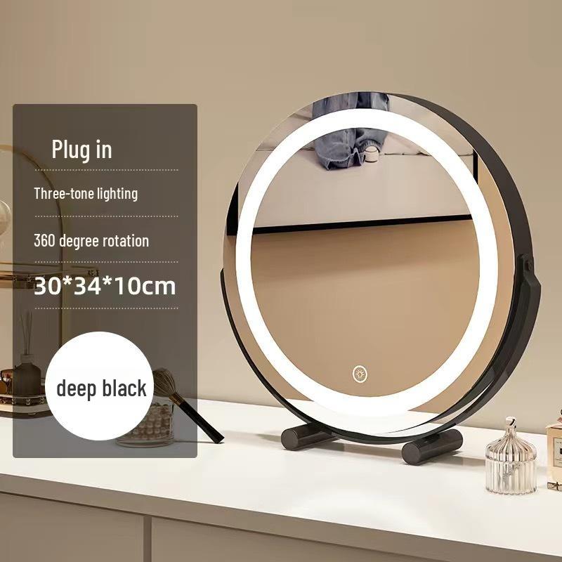 Roterbar cylindrisk LED-sminkspegel med fyllnadsljus