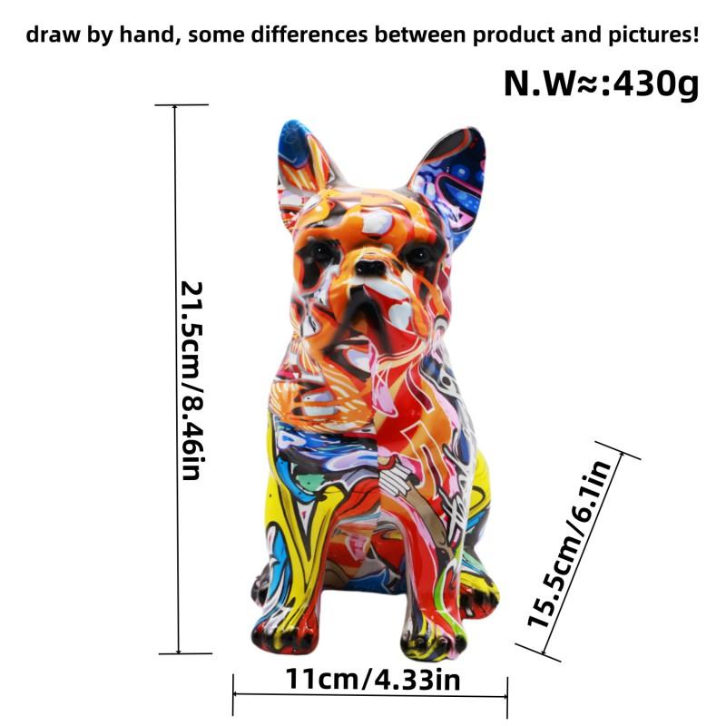 Large French Bulldog Resin Figurine Home Decor Living Room Entryway Desk Ornament Creative Sculpture