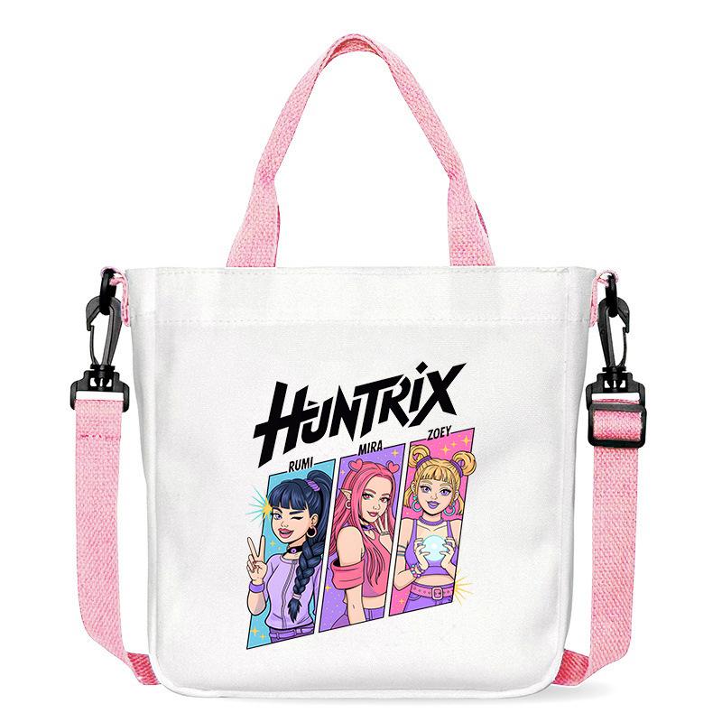 KPop Demon Hunters Theme Women Canvas Shoulder Bag Boys Girls Tote Handbag Anime Fashion Crossbody New Kids Xmas Gifts Kid Friendly Entertaining Fun