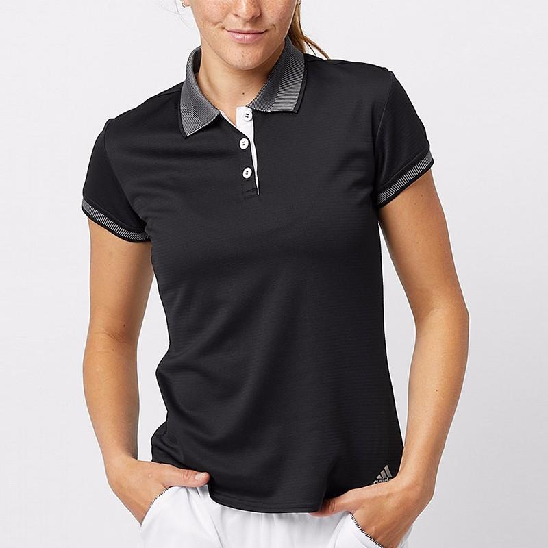 Adidas Club Comfortable Soft Skin-Friendly Short Sleeve Polo Shirt Women Tops Black DW8688