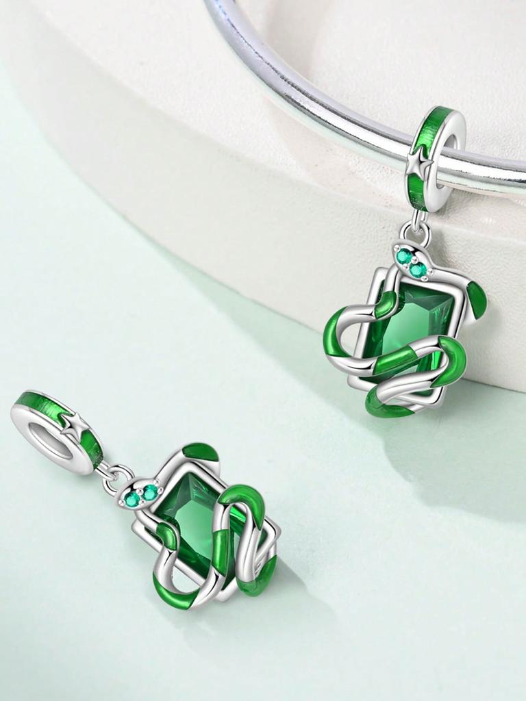 Pingente de Contas de Andorinha de Costas Verdes Banhado a Cobre Compatível com Pingentes Pulseira Original de Cobre Para Fazer Joias Pingente DIY