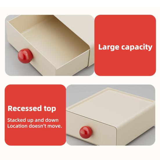 1/3Pcs Large Capacity Desk Organizer Boxes Multipurpose Waterproof Dust-proof Stackable Drawer Storage Boxes