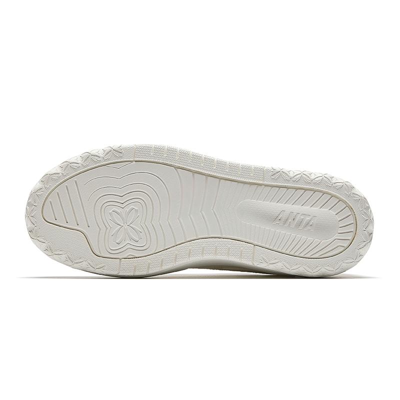 Anta Qingfeng 1 Simple Versatile Non-Slip Wear-Resistant Low-Top Skate Shoes Women sneaker Ivory-White 122538035-4