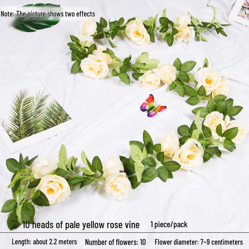 Artificial Rose Vine Floral Ceiling Decor