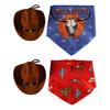 Yousheng Pet Cowboy Costume Dog Cowboy Hat And Bandana Scarf Set Pet Halloween Christmas Party Cosplay Accessories for Cats Small Medium Dogs