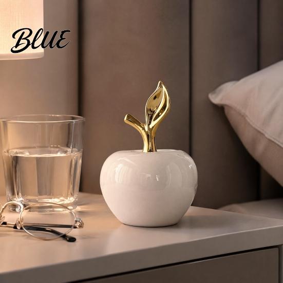 Esculturas de Resina Glaseada Lisas Manzana Figura con Hoja Adorno de Fruta Minimalista Decoración Moderna para el Hogar Artesanía Decoración de Escritorio Oficina Decoración para Inauguración de Casa