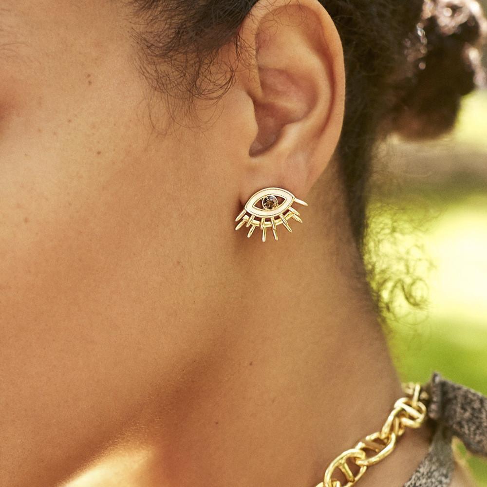 Trendy European American Alloy Eye Earrings Geometric Design For Women Fashion