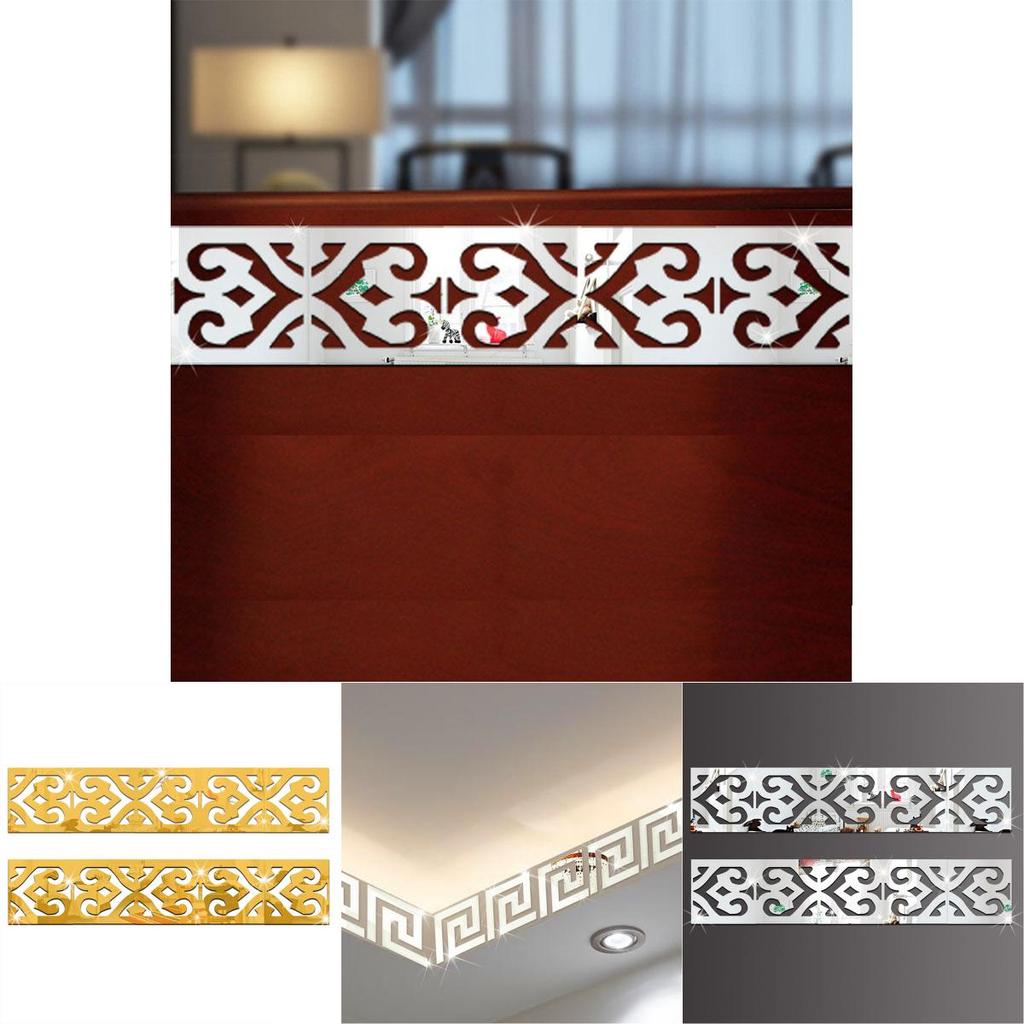 Elegant 10pcs 3d Mirror Geometry Vinyl Wall Sticker Decal For Diy Home Decoration