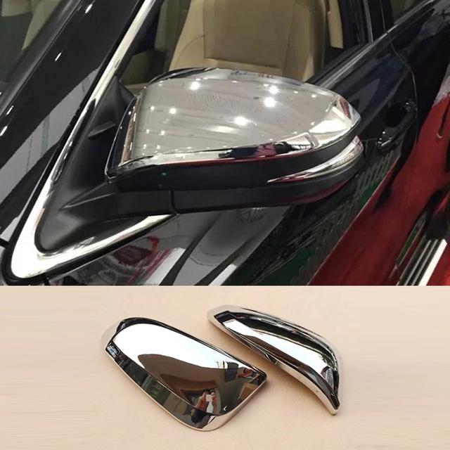 ABS Chrome Rearview Mirrors Trims Rain Eyebrow Frame Cover For Toyota Harrier 2015 2016 2017 2018  Car Styling Accessories