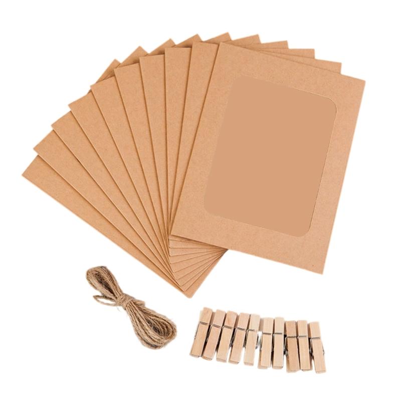 Photo Hanging Paper Display Set, 10 Pack 6 in Size for Home Display, Party Use and Travel Photo Presentation Each Day
