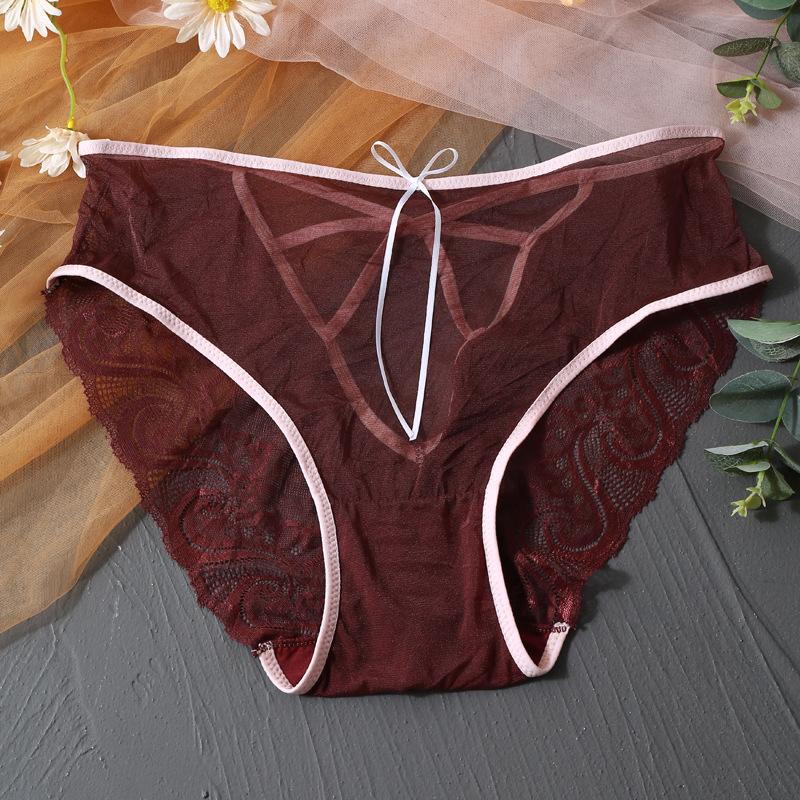 

Сексуальные трусы с высокой талией, ультратонкие кружевные треугольные трусы для женщин, трусики увеличенного размера L