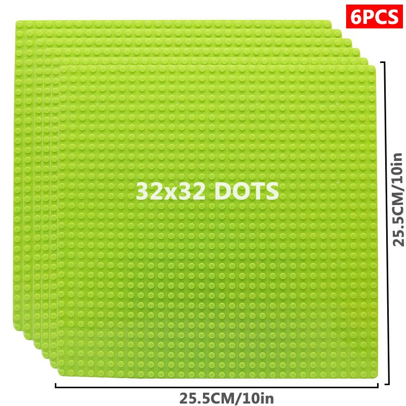 6pcs/set Base Plate 32*32 32*16 Studs Classic Figures Building Blocks Plates Bricks Baseplate Blocks Children Toys For Kid Gifts