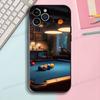 Sport Billard Schwarz Matt Handyhülle Für IPhone 17,16,15,14,13,12,13,12 Pro Max Plus XS Silikon Weiche Rückseite